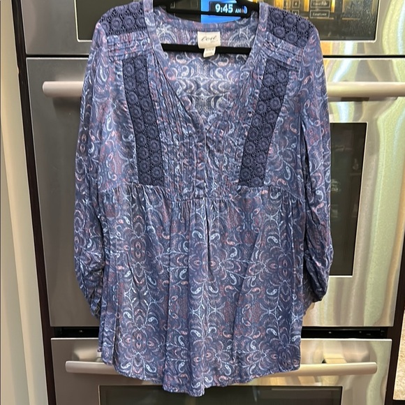 Essentials Purple‎ Embellished 3/4 Sleeve Blouse - Picture 1 of 3